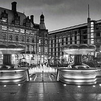 Buy canvas prints of Sheffield Town Hall and Peace Gardens at Night    by Darren Galpin