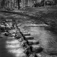 Buy canvas prints of Porter Brook Stepping Stones and Falls  by Darren Galpin