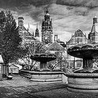 Buy canvas prints of Sheffield Town Hall and entrance to Peace Gardens   by Darren Galpin