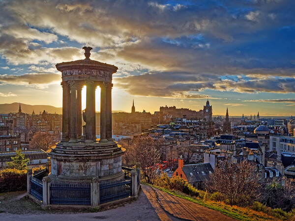 Edinburgh from Calton Hill at Sunset Picture Board by Darren Galpin