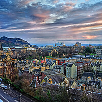 Buy canvas prints of Edinburgh Skyline from Castle Esplanade by Darren Galpin