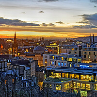 Buy canvas prints of Edinburgh Skyline at Sunset by Darren Galpin