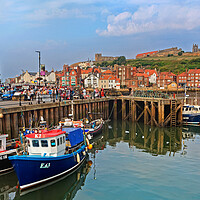 Buy canvas prints of Whitby Harbour Panorama by Darren Galpin