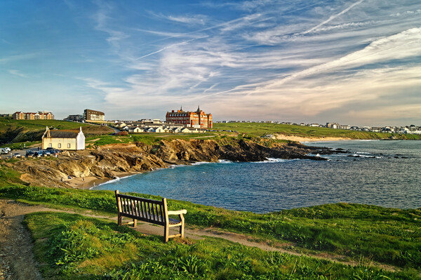 Newquay Fistral Beach from Towan Head Picture Board by Darren Galpin