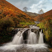 Buy canvas prints of Peak District,Fair Brook Waterfalls by Darren Galpin