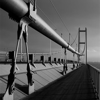 Buy canvas prints of Humber Bridge Sunset In Black & White by Darren Galpin