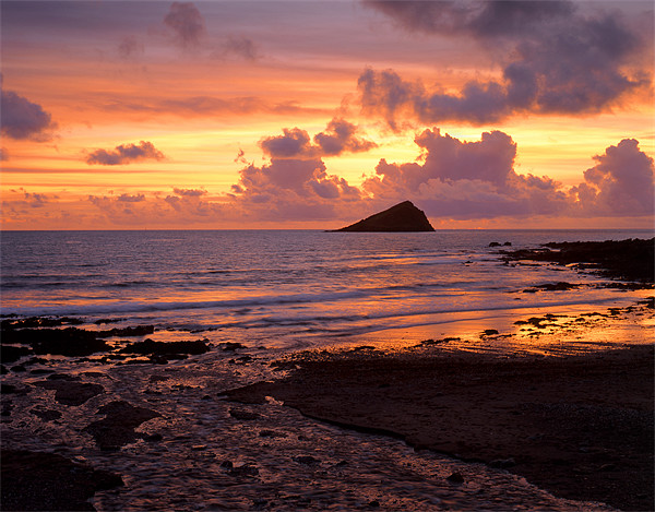 Wembury Bay Sunset Picture Board by Darren Galpin