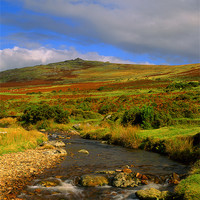 Buy canvas prints of River Lyd Looking Towards Great Links Tor by Darren Galpin
