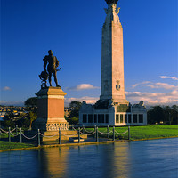 Buy canvas prints of Plymouth Naval Memorial & Drake Statue by Darren Galpin