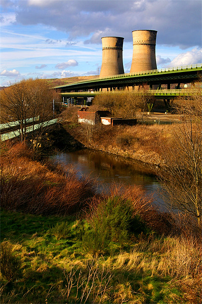 Tinsley Cooling Tower, M1 & River Don Picture Board by Darren Galpin