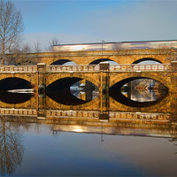 Buy canvas prints of Norfolk Bridge Train & Reflections by Darren Galpin