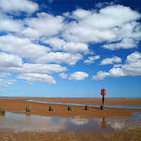 Buy canvas prints of Cleethorpes Beach at Low Tide by Darren Galpin