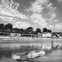 Buy canvas prints of Lyme Regis Seafront & Lifeguard Raft by Darren Galpin