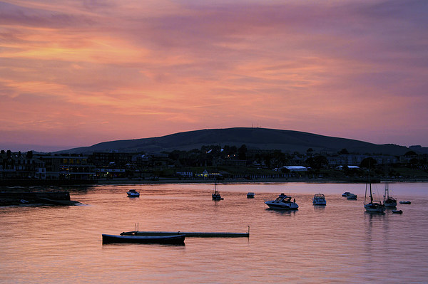 Swanage Sunset Picture Board by Darren Galpin