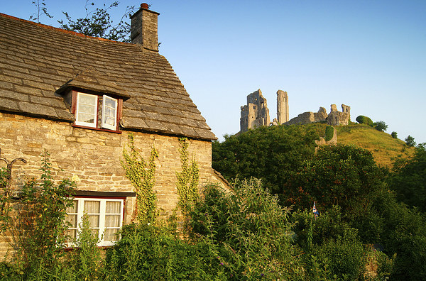 Corfe Castle & Cottage Picture Board by Darren Galpin