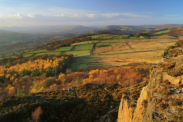 View from Millstone Edge towards Hathersage Picture Board by Darren Galpin