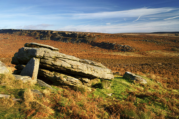 Burbage Rocks from Hathersage Moor Picture Board by Darren Galpin