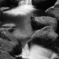 Buy canvas prints of Padley Gorge in Mono by Darren Galpin