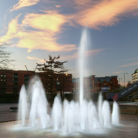 Buy canvas prints of Water Feature in Sheffield Rail Station by Darren Galpin