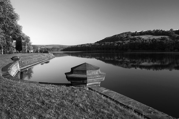Damflask Reservoir in Mono Picture Board by Darren Galpin