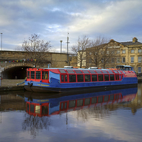 Buy canvas prints of Canal Barge & Sheaf Quay House by Darren Galpin