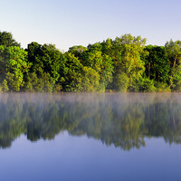 Buy canvas prints of Misty Morning on Chard Reservoir by Darren Galpin