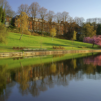 Buy canvas prints of Crookes Valley Park Reflections by Darren Galpin
