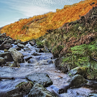 Buy canvas prints of Burbage Brook Waterfalls by Darren Galpin
