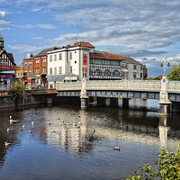 Buy canvas prints of River Tone and The Bridge, Taunton  by Darren Galpin