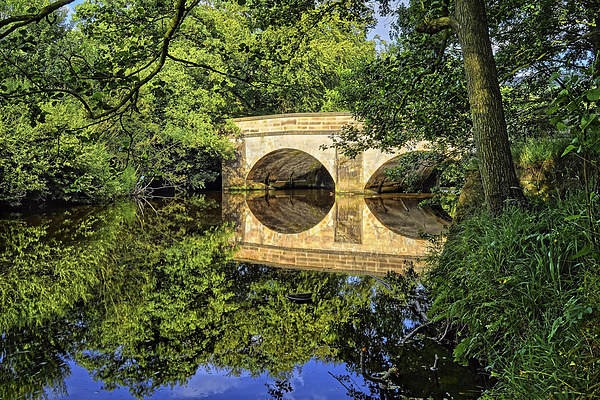  Leadmill Bridge and River Derwent Reflections Picture Board by Darren Galpin