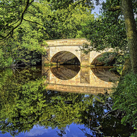 Buy canvas prints of  Leadmill Bridge and River Derwent Reflections by Darren Galpin