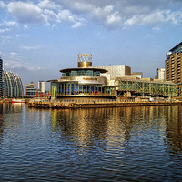 Buy canvas prints of Salford Quays Reflections by Darren Galpin