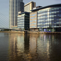 Buy canvas prints of MediaCityUK, Salford Quays, Greater Manchester  by Darren Galpin