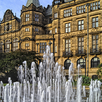 Buy canvas prints of Sheffield Town Hall and Goodwin Fountain  by Darren Galpin