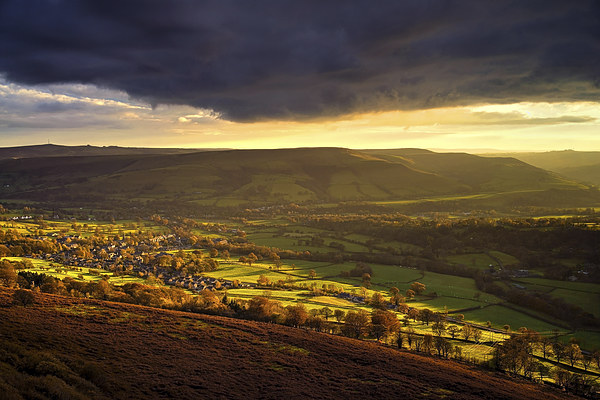 Evening Light over Bamford   Picture Board by Darren Galpin