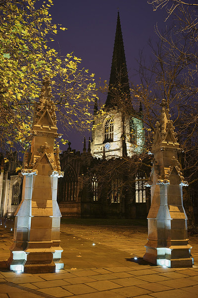 Sheffield Cathedral at Night  Picture Board by Darren Galpin