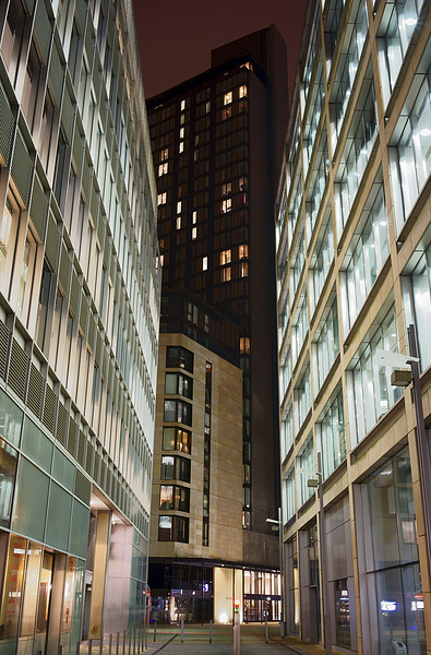  Millennium Square Skyscrapers at Night Picture Board by Darren Galpin
