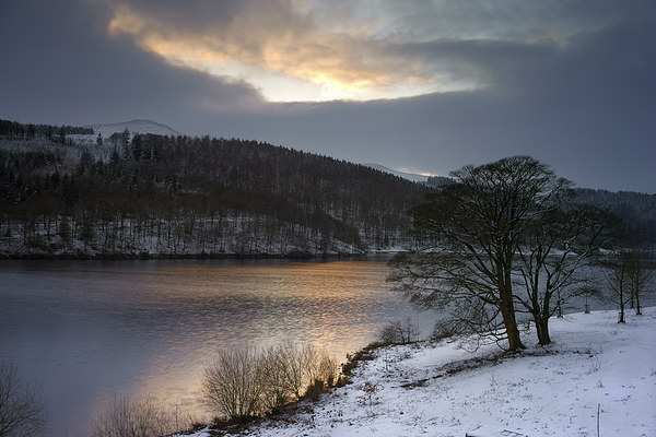 Winter Sunset over Ladybower  Picture Board by Darren Galpin