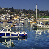 Buy canvas prints of Lyme Regis Harbour Reflections by Darren Galpin