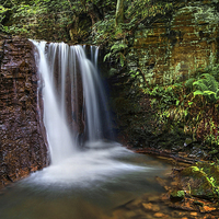Buy canvas prints of Waterfall near Damflask Reservoir by Darren Galpin