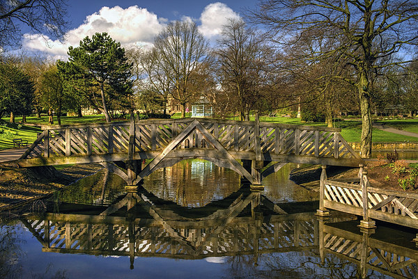 Weston Park Pond and Footbridge  Picture Board by Darren Galpin