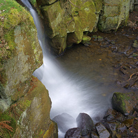Buy canvas prints of Looking Down Lumsdale Falls  by Darren Galpin