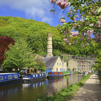 Buy canvas prints of Rochdale Canal at Hebden Bridge  by Darren Galpin