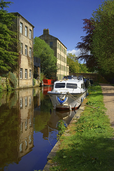 Canal Reflections at Hebden Bridge  Picture Board by Darren Galpin