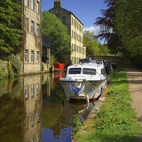 Buy canvas prints of Canal Reflections at Hebden Bridge  by Darren Galpin