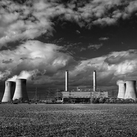 Buy canvas prints of West Burton Power Stations in Mono  by Darren Galpin