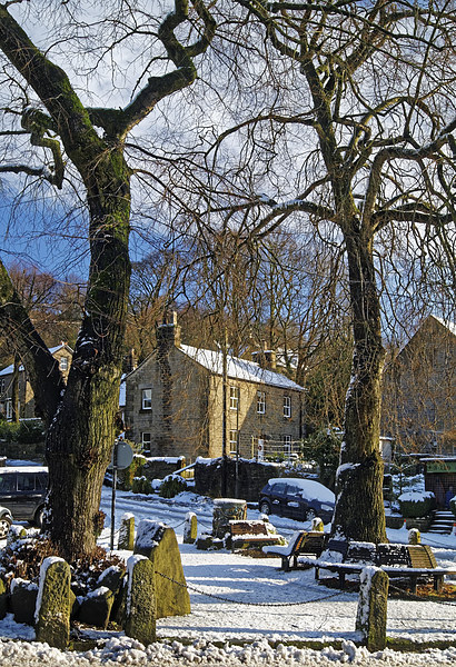 Bamford Village in Winter Picture Board by Darren Galpin