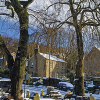 Buy canvas prints of Bamford Village in Winter by Darren Galpin