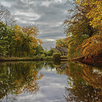 Buy canvas prints of Bentley Brook Mill Pond  by Darren Galpin