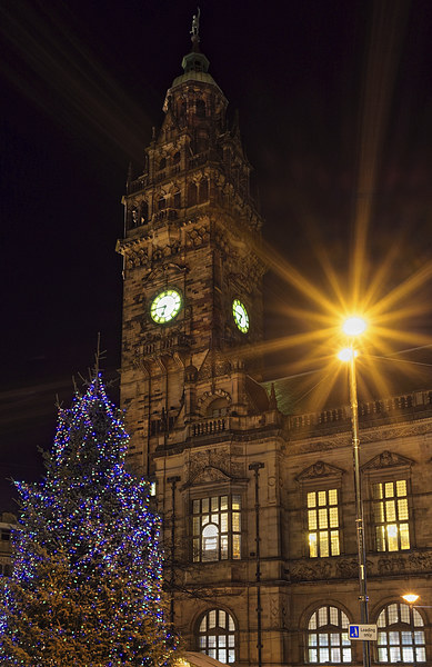 Sheffield Town Hall at Christmas  Picture Board by Darren Galpin